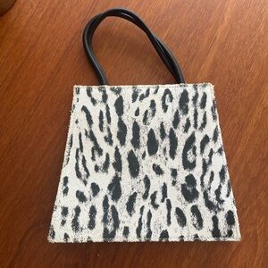 Maryam Nassir Zadeh Black and White Rosalie Bag in Jaguar print
